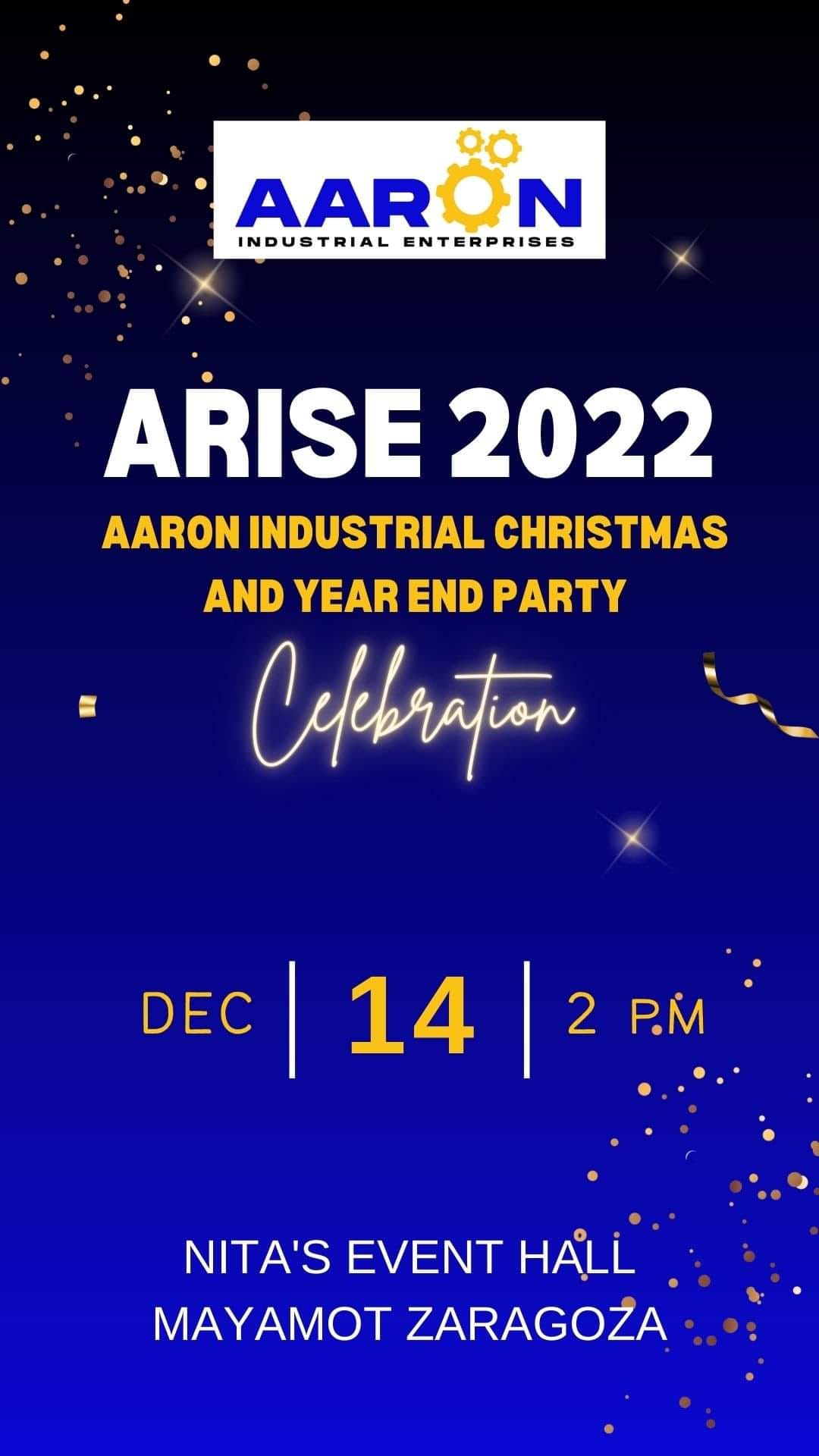 Aaron Industrial is closed tomorrow (December 14, 2022) to celebrate our Christmas and Year End Party